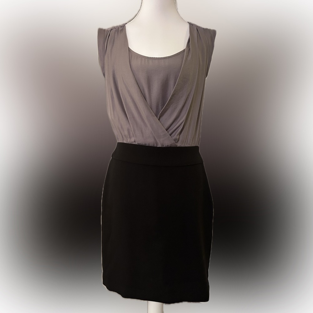 Ann Taylor LOFT Gray and Black One Piece Dress Size 2